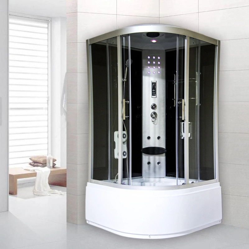 Tempered Glass Door Bathroom Aluminum Frame Modern Style Shower Room with Steam