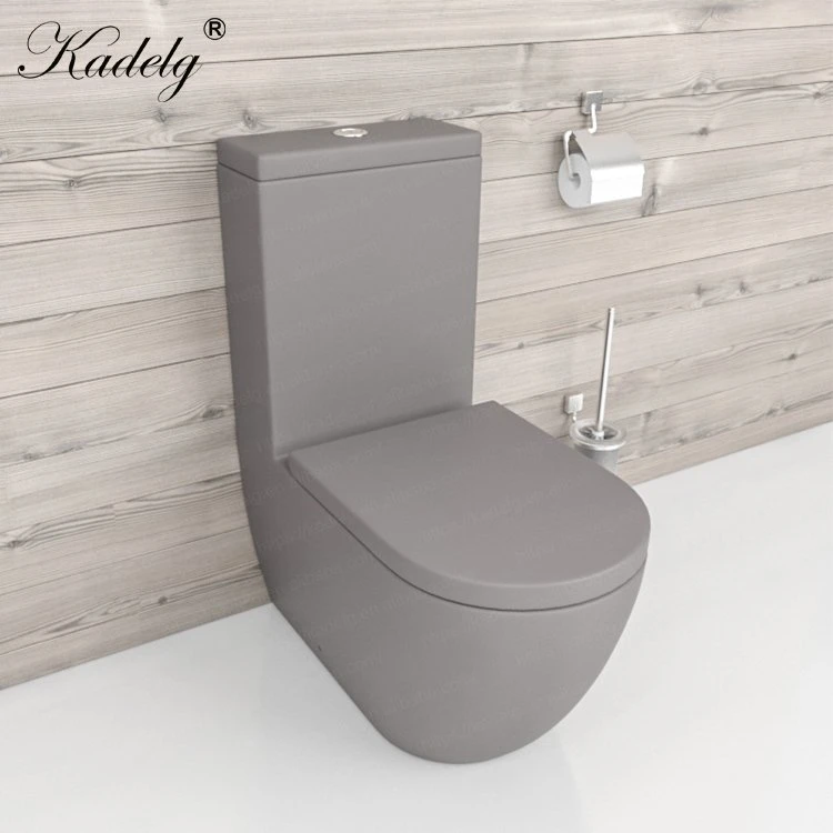 Sink Toilets Manufactures 2 Piece Toilet Matte Grey Ceramic Wc Toilet Sanitary Ware P Pipe Toilet Watermark Toilet Bowl Ceramica Bathroom Toilet with Waste Pipe